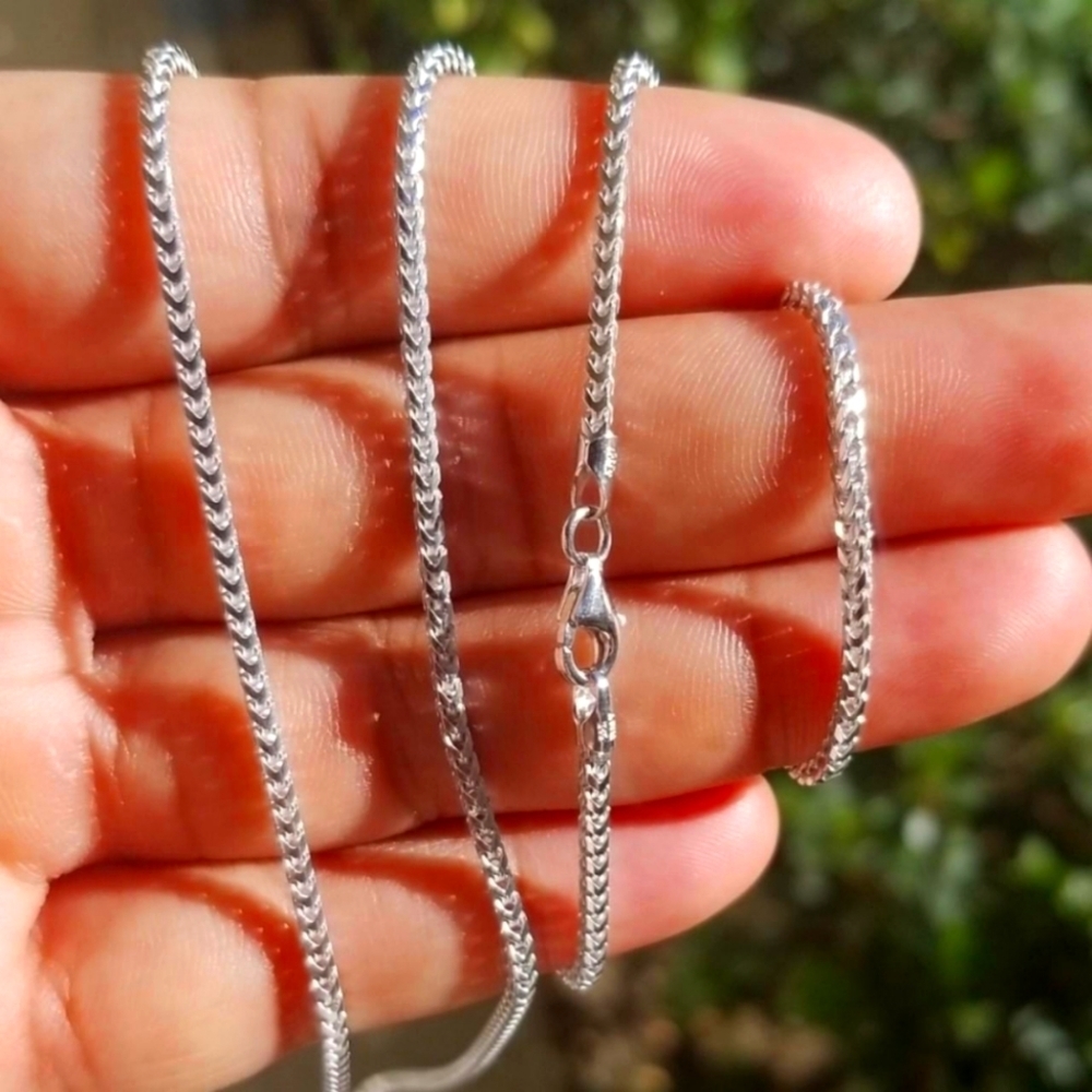 Sterling Silver 925 Rhodium finish Franco 180 Chain 1.8mm 16"